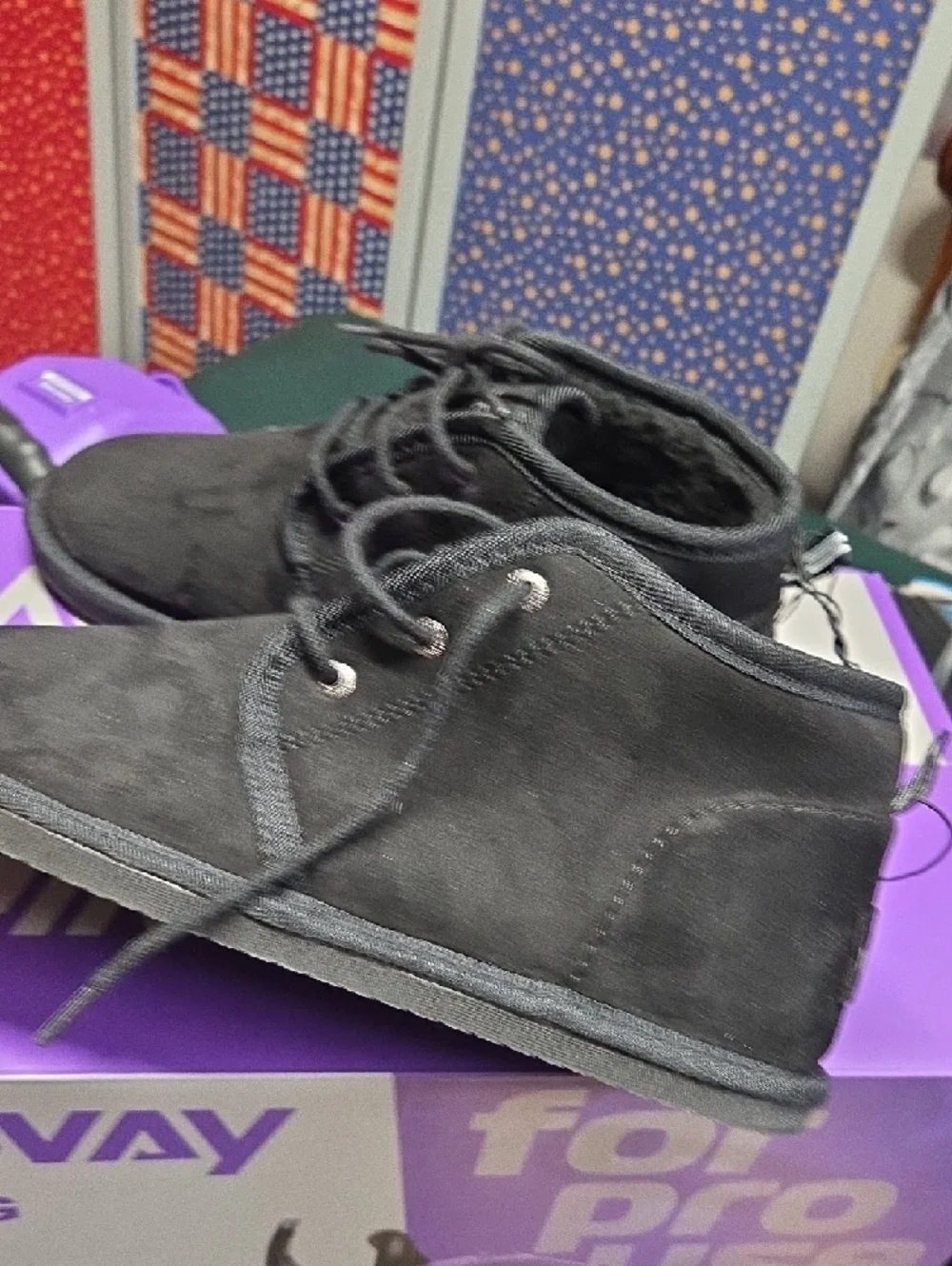 Nautica Black Suede-Look Lace-Up Men's Moccasins Style